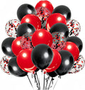 300 Pack Red and Black Balloons 12 Inch Red Black Confetti Balloon for Various Party Events Decorations