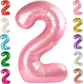 2 Numbers Balloon 40 Inch Pearl Pink Two Balloon Number Birthday Decor, 2nd 12 21st Party Celebration Decorations Graduations Wedding Baby Shower