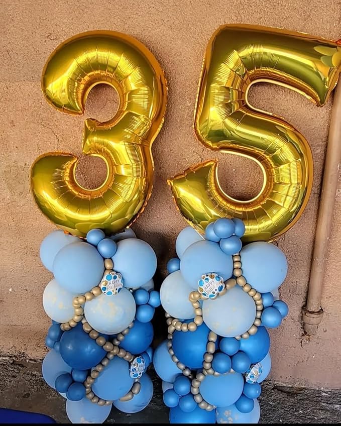 Number 5 Balloon 40 Inch, Foil Balloons for Boys And Girls, Gold Numbers Balloon for 5, 15, 25, 50 Birthday Party Decoration, Anniversary, Christmas, Thanksgiving Day