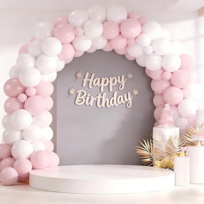 Spring Balloon Garland Arch Kit 160Pcs Pink White Latex Balloons for Baby in Bloom Baby Shower Wedding Bridal Shower Anniversary Birthday Party Decorations