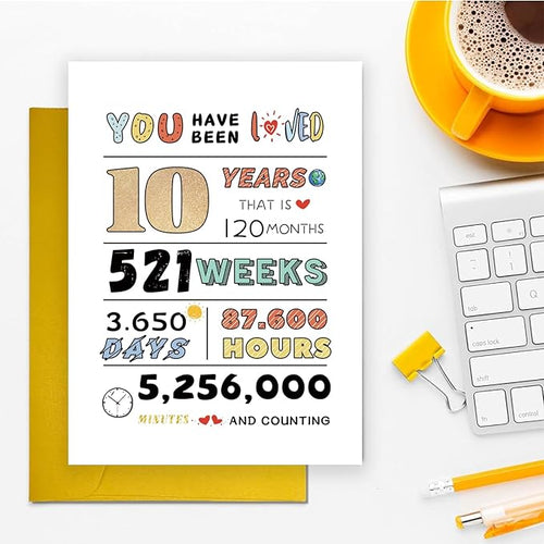 10 Year Birthday Card for Boys Girls, Birthday Card for 10 Year Old Kids Boy Girls Niece, 10th Birthday Gift Ideas, Best Gift Decorations for 10th Son Daughter Kids