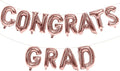 KALOR 16 Inch Rose Gold Congrats Grad Banner Balloons, Rose Gold Congrats Grad Letters Sign, Graduation Decorations 2026 for Graduation Party Decorations 2026