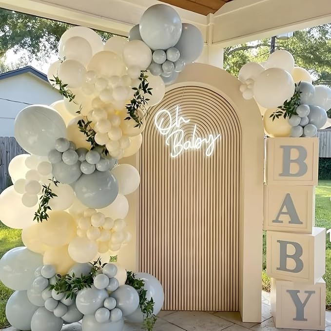 Blue Balloons 5inch Pale Aqua Balloons 60pcs Mini Round Small Retro Light Dusty Fog Mist Blue Latex Balloon for Arch Garland Boho Birthday Party Decoration Wedding Baby Shower Graduation