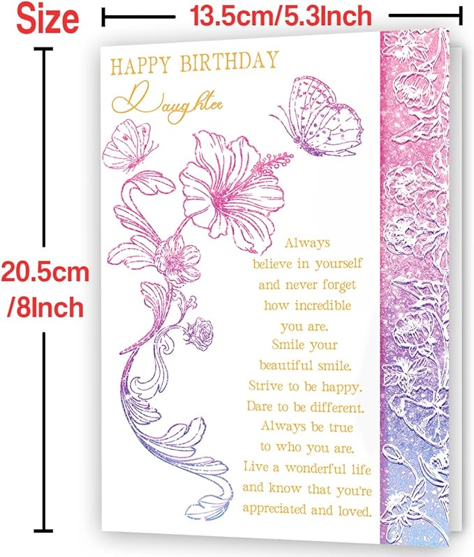 Daughter Birthday Card,Unique Birthday Gifts for Daughter,Gift Idea for Girl