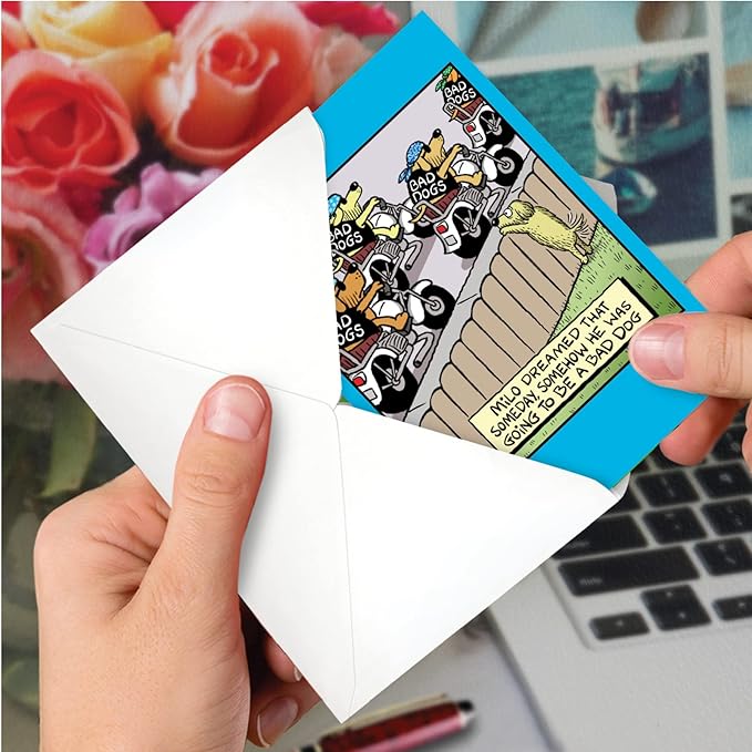 NobleWorks Hysterical Birthday Greeting Card with 5 x 7 Inch Envelope For Men and Women (1 Card) Bad Dog C10301BDG