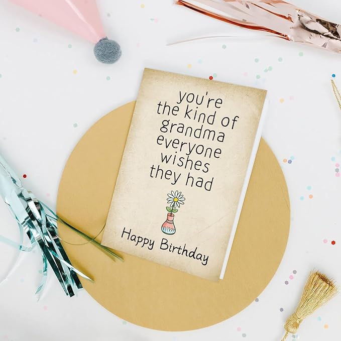Funny Get Old Birthday Card for Grandma Nana, Humorous Grandma Birthday Card&Gift from Grandson Granddaughter, Cute Bday Gift for Grandmother Her