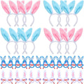 48 Pcs Easter Headbands and Glasses Set, Bunny Ears Bulk with Cute Bunny Glasses, Plush Spring Costume for Adults Easter Photo Props Party Favors