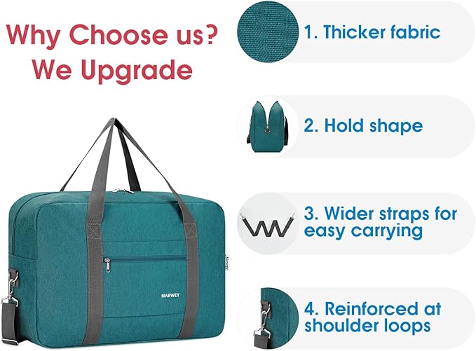 For Spirit Airlines Personal Item Bag Foldable Travel Duffel Bag Tote Carry on Luggage Duffle Overnight for Women and Men