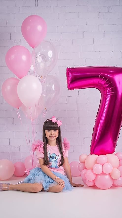 7 Balloon Number Rose Purple, 17th Birthday Decorations For boys And Girls, 40 Inch Big Balloons for 7, 17, 27, 70 Birthday, Wedding Anniversary, Christmas, New Year, Halloween Party Decoration