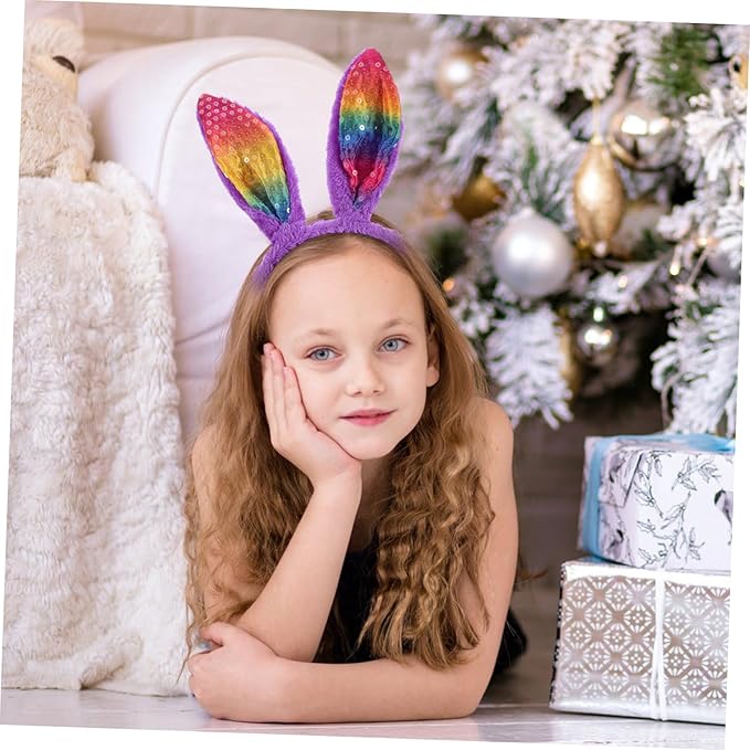 PartyKindom Easter Ears Headbands for Boy Cute Gradient Color Hair Hoops for Spring Celebrations for Easter Parties and Fun