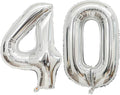 Giant Silver Number 40 Balloons, 40 Inch Jumbo Number 40, Large Foil Mylar Balloons for Girls Women 40th Birthday Party Decorations, 40 Anniversary Events Decorations