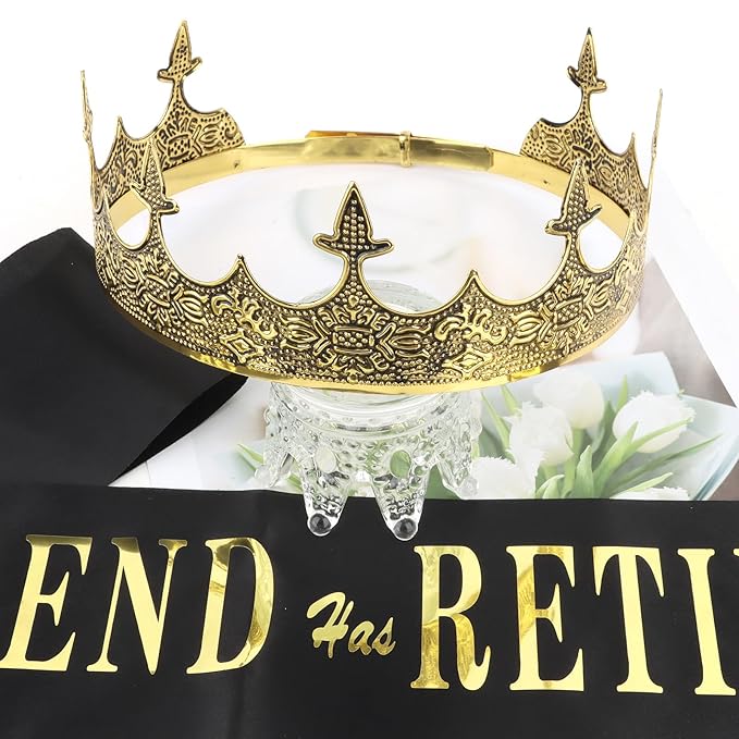 Retirement Party Decorations for Men Retired Sash and Crown Kit Happy Retirement Gifts for Men