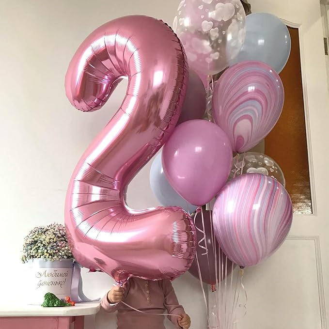 40 Inch Pink 8 Balloon, Giant Light Pink Foil 8 Balloon, Pastel Pink Macaron Digital Number 8 Balloon Number Helium 8th Birthday Balloons for Girls Women Princess 8 Year Old Birthday Party Decorations