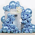 PartyWoo Metallic Light Blue Balloons 140 pcs Different Sizes of 18 12 10 5 Inch Metallic Baby Blue Latex Balloon Arch Kit Garland for Graduation Baby Shower Birthday Party Decorations Blue-G119