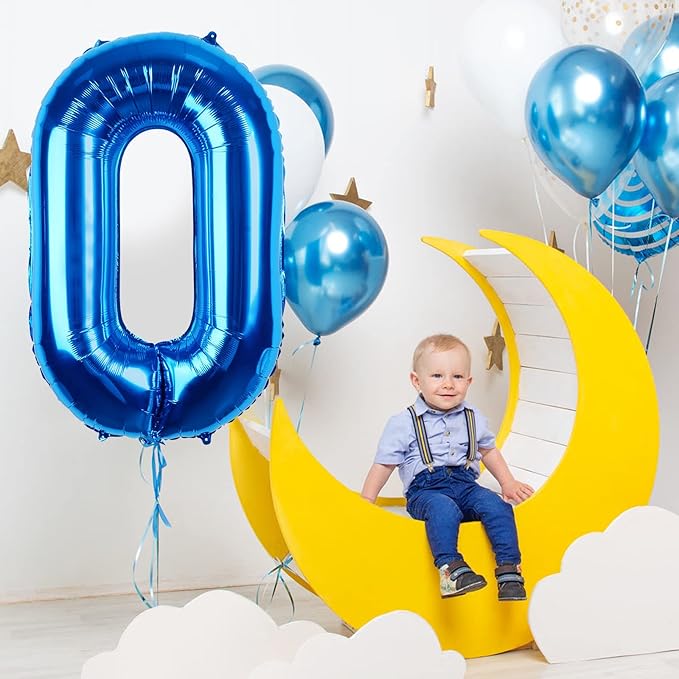 Number Balloons 40 Inch Blue Number 0 Balloon Large Helium Foil Mylar Balloons For Birthdays Party Decorations/Wedding/Anniversary/Graduations/Baby Shower