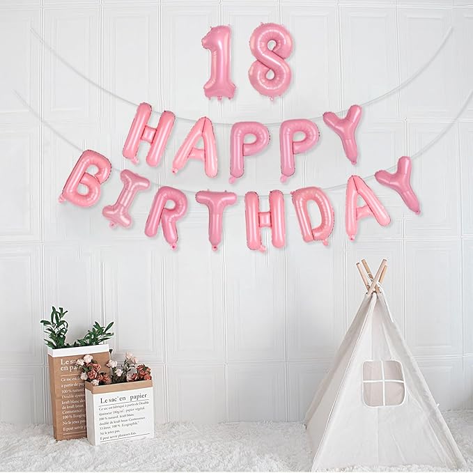 2 Set 20 Pcs Number Balloons 16 Inch Pink 0-9 Number Mylar Foil Balloons Pink Custom Digital Balloons for Birthday Party Engagement Graduations Anniversary Baby Shower Decor Party Supplies