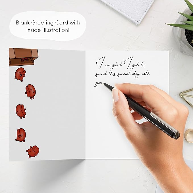 ALY LOU Coffee Anniversary Card Birthday Girlfriend, Boyfriend, Wife, Husband - Cute Funny Punny Bday Greeting Card Friend Him Her - Blank Inside (You're My Favorite Human Bean)