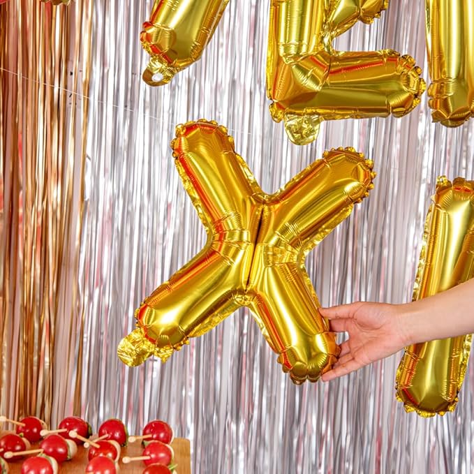 Restaurantware-Balloonify 16 Inch Letter Balloon, 1 Alphabet Party Balloon - Letter X, Self-Sealing, Gold Foil Mylar Finish, Hanging Loop, Decoration For Birthday, Wedding, Or Graduation