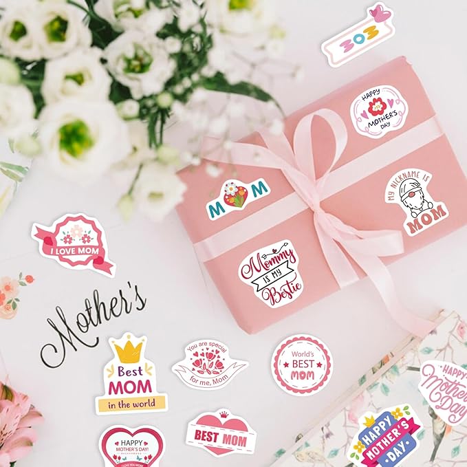 Happy Mothers Day Stickers, 321Pcs Mother's Day Stickers, Mom Stickers, Mothers Day Gifts Cards Lables