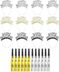 12 Sets New Year Headbands and Fringed Noise Makers for Favor Photo