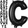 Black Letter C Balloons, 40 Inch Large Foil Letter Balloons, Custom Phrase Balloon for Birthday Party Wedding Anniversary Decoration (Black C)