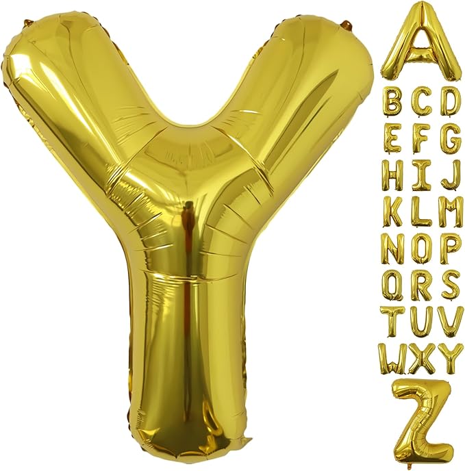 Letter Balloons Gold Party Balloon - 40 Inch Large Gold Letter Y Balloon, Letter Balloon Birthday Decorations, Balloon for Women Men Anniversary Party Decorations Supplies