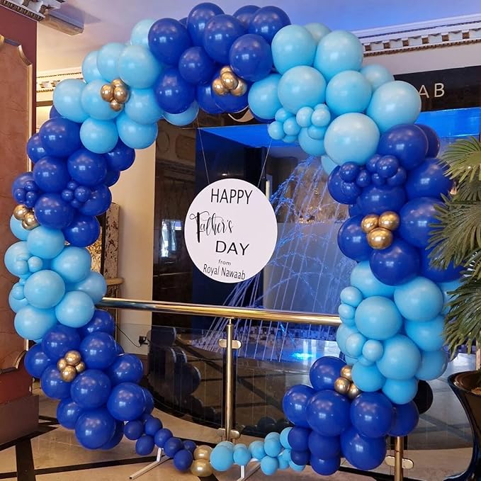 Blue Balloons Arch Kit, ADOINBY 139Pcs Macaron Blue Royal Blue Balloon Garland kit, 18 12 10 5 Inch Different Size Balloons for Baby Shower Graduation Boys Birthday Ocean Themed Party Decorations