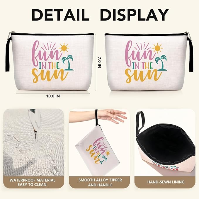 Beach Essentials Gifts Sunscreen Bag Beach Accessories Cruise Gifts for Women Girls Makeup Bag Summer Bags Ocean Cosmetic Bag Ocean Themed Gifts Summer Lovers Gift