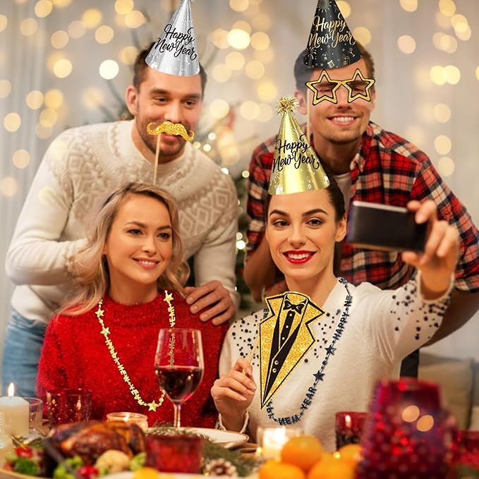 2026 New Years Eve Party Hats Kit - Happy New Years Paper Hats Eve Party Supplies for Adults Celebration Decoration
