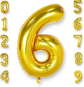AULE 40 Inch Big Gold 6 Balloon Number Large Foil Helium Number Balloons 0-9 Jumbo Giant Happy 6th Birthday Party Decorations for Boy or Girl Huge Mylar Anniversary Party Supplies