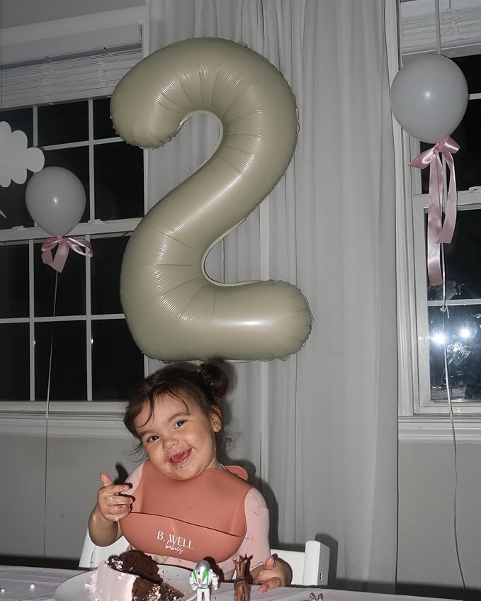Cream 4 Balloon, Number Balloons 40 Inch, 4th Cream Party Decorations, Four Large Numbers for Party Decor, Number 4 Balloon