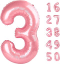 40 Inch Pearlescent Pink Balloon Number 3 Balloon,Number Balloons Big Giant Jumbo Number 3 Foil Mylar Balloons for 13th Birthday Party Anniversary Events,Wedding Anniversary Party Decorations