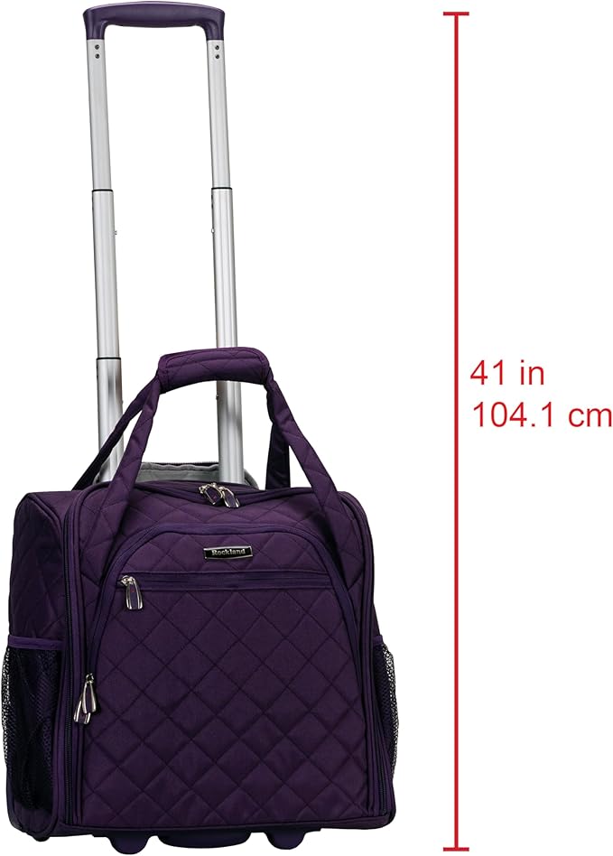 Rockland Melrose Upright Wheeled Underseater Carry-On Luggage, Purple