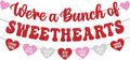 We’re A Bunch of Sweethearts Banner Valentines Day Party Decorations for School Classroom Teacher Student Classmate Celebrating Happy Valentines Day Party Supplies