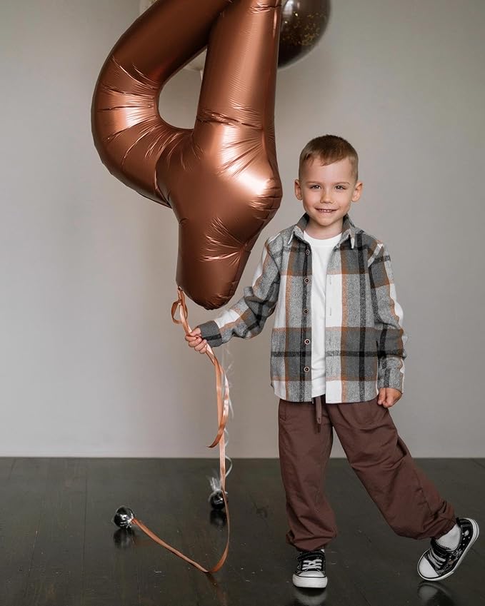 40 Inch Dark Brown 1 Balloon for First Birthday, Coffee Brown 1st Number Balloons Birthday Decorations for Girl Boy Kids Toddler Baby, Chocolate Brown One Giant Number 1 Balloon