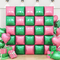 Pink Green Square Foil Balloon Wall,25Pcs Double Sided Foil Balloons Backdrop Helium Tunnel Arch Garland Kit for Girls Witch Themed Birthday Baby Shower Anniversary Party Decorations