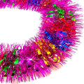 33Ft Long Tinsel Twist Garland Shiny Thick Metallic Foil Xmas Tree Decorations for Birthday Party Christmas New Year Parties Parade Floats and Other Holidays Hanging Decor Supplies-(Colours+Pink)