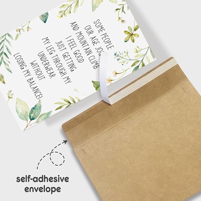 Humorous Getting Older Birthday Card, Funny Aging Birthday Card for Friend Family Coworker, Just Because Cards for Men Women