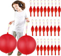24 Pcs Red Punch Balloons Bounce with Rubber Band Handle Punching Balloon Heavy Duty for Birthday party favors, Kids (Red)