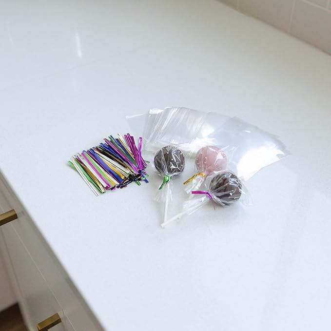 200 Pack Clear Cellophane Bags for Favors - Transparent Goodie Bags for Birthday Party, 3x4 Inch Clear Bags with 5-Inch Twist Ties - Candy, Treat, Cookie Bags for Gift Giving