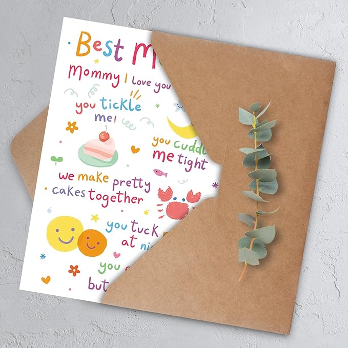 Mom Birthday Card, Funny Birthday Card & Gift for Mom from Daughter Son, Mother Bday Cards from Kid
