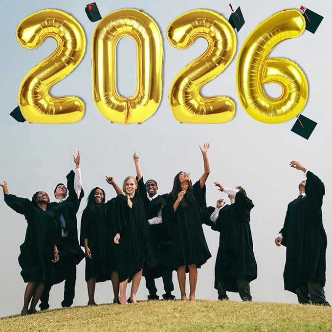 Gold 40 Inch Number Balloons, Happy New Year 2026, New Years Decorations, 2026 Balloon for Graduation Happy New Year and 2 6 20 26 Birthday Parties
