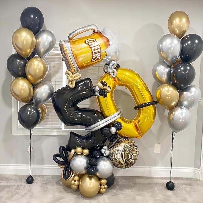 Gold Number Balloons Birthday Balloons - Giant Gold Number 0 Balloon 40 inch, Numbers Balloon Birthday Decorations, Gold Party Supplies for Women Men