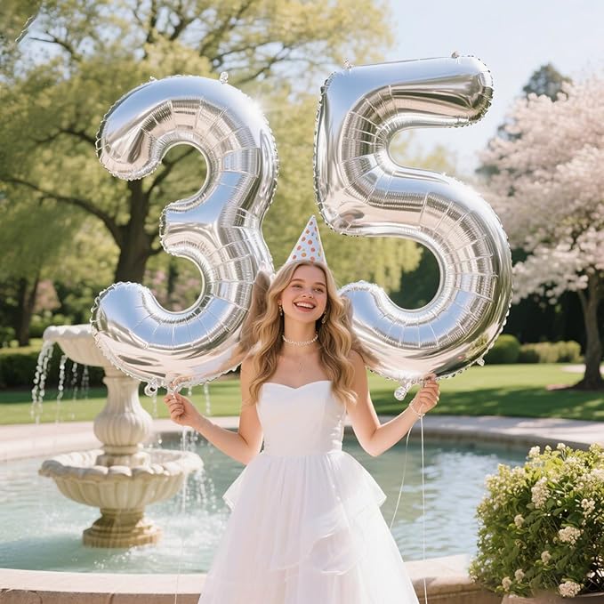40 Inch Silver 5th Birthday Balloons Decor 15 25 35 55th Silver Birthday Balloons 50th Wedding Anniversary Party Anniversary Party Decorations Supplies