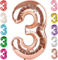 Numbers Balloon 3, 40 Inch Large Rose Gold Balloon for Three Year Old Birthday Decor, 3 13 30 31 Birthday Party Decorations for Wedding Supplies