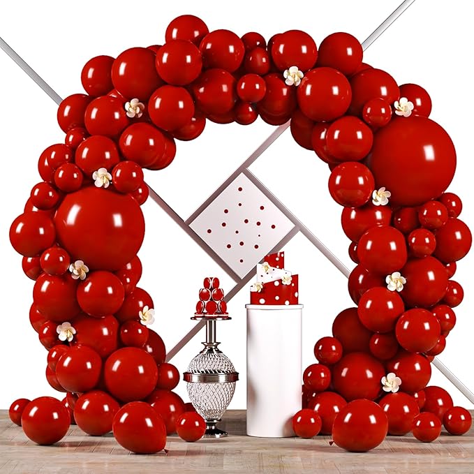 90pack Ruby Balloons Different Size 18/12/10/5 Inch Ruby Balloon Garland Arch Kit for Graduation, Wedding, Birthday, Princess Them, Valentine's Day, Anniversary Party Decorations