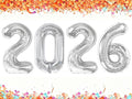 Silver 2026 Number Balloon, 40 Inch 2026 New Years Decorations, 2026 Balloons Numbers for New Years Eve Party Supplies,Graduation Parties
