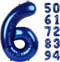 Night Blue 6 Balloon, Number Balloons 40 Inch, 6th Balloons for Birthday Decorations, Night Blue Party Supplies 6 Birthday Balloon, Number 6 Balloon