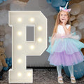 3FT Marquee Light Up Letters, Large Marquee Letters, Pre-cut Foam Board Letter P for Engagement Wedding Decorations Birthday Party Backdrop Decor, Balloon Arch Kit