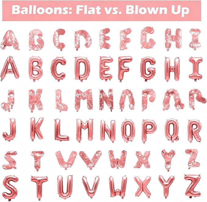 98 Pcs Rose Gold Letter Balloons, Custom 3 Set A-Z Set for Personalizing Names & Phrases Party Supplies Banners - with 1 Set AEOLMPRST 20Pcs for Wedding/Birthdays/Annivs Party Banner Custom Phrase